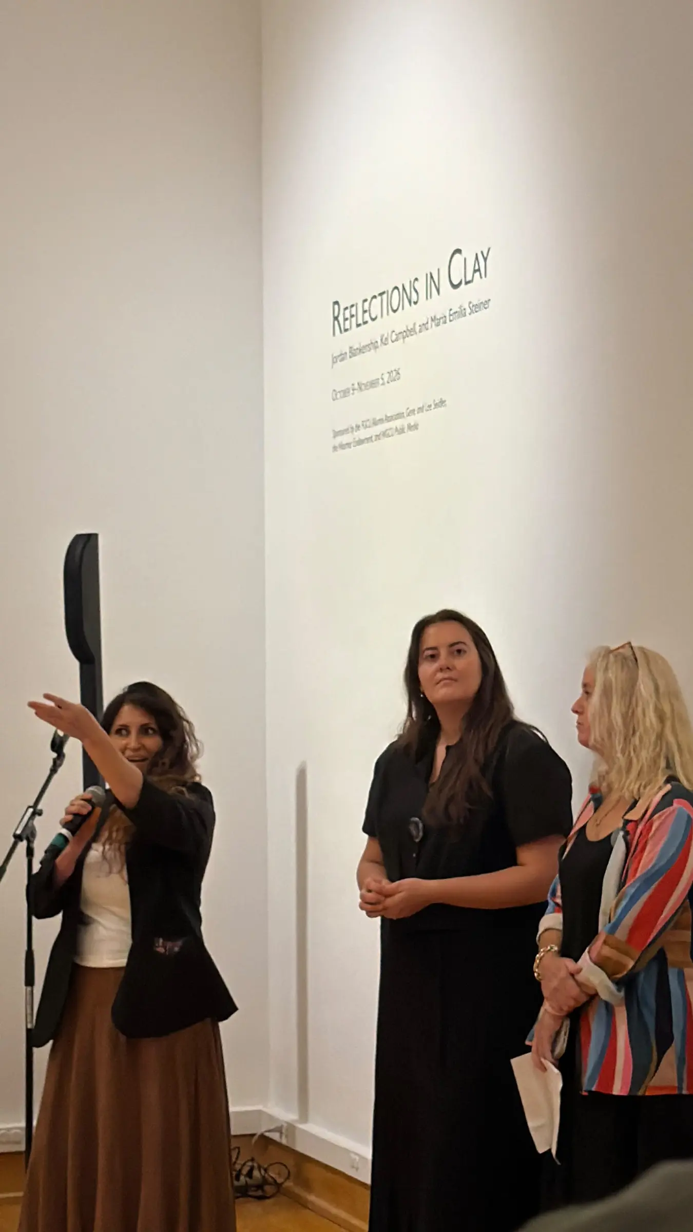 Maria Emilia Steiner speaking during the exhibition artist talk